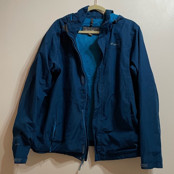 Eddie Bauer Blue Windbreaker Rain Jacket - Picture 4 of 5